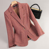 Women's Woolen Quilted Suit Jacket Thick Suit