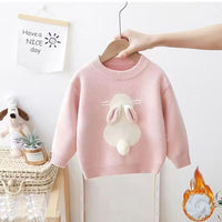 Girls' Knitted Thickened Integral Velvet Sweater