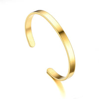 Open Titanium Steel Glossy C- Shaped Bracelet