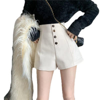 Women's Summer New High Waist Single Breasted Casual Shorts