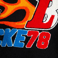Flame Embroidered Baseball Uniform Jacket European And American Men's Loose
