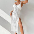 Summer European And American-style Beach Hollow-out Long Dress For Sun Protection