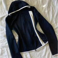 Retro Casual Exercise Hooded Coat Women