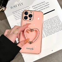 Love Ring Bracket Silicone Phone Case