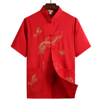 Dad Chinese Style Traditional Top Grandpa Plus Size Folk Costume
