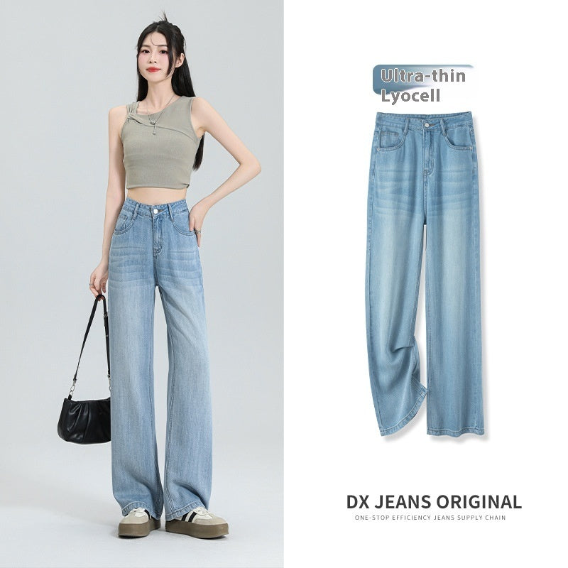 Ultra-thin Series Tencel Lyocell Wide-leg Jeans