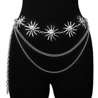 Adjustable Metal Sunflower Waistband Body Chain