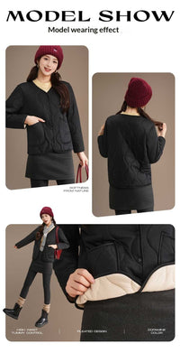 Women's Crew-neck Long-sleeve Thermal Cotton Jacket