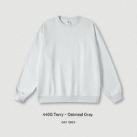 Men's Fashion Loose Solid Color Terry Round Neck Sweater