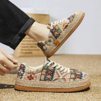 Men's Lightweight Linen Breathable Grass Woven Fishing Shoes