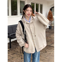 Real Shot Boyfriend Style Lazy And Loose Niche Waffle Coat