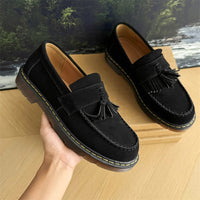 Fur Platform Woven Tassel Men's Shoes Martin Boots