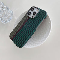 Runway Striped Hard Shell Tide Half Pack Carbon Fiber Phone Shell