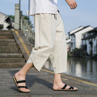 Fashion Men's Thin Beach Linen Casual Pants