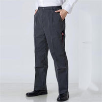 Kitchen Striped Chef's Pants And Dining Room Elastic Pants
