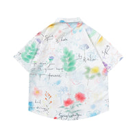 Graffiti Flower Butterfly Printed Shirt Men