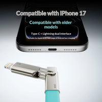 240W Multi-Protocol Fully Compatible 2-in-1 Charging Cable With Silicone