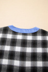 Women's Casual Fashion Patchwork Plaid Shirt