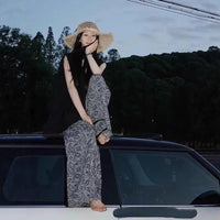 Floral High-waisted Wide-leg Pants Lightweight