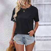 Fashion Casual Back Slit Women's Short Sleeved Coat