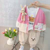 Children's Cardigan Three-piece Spring And Autumn New