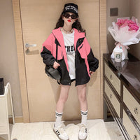Girl All-match Western Style Fashion Colorblock Coat