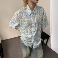 Three-dimensional Jacquard Tassel Short-sleeved Shirt Summer Design Sense