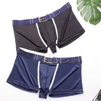 Men's Ice Silk Breathable Solid Color Boxers