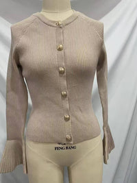 Women's Long-sleeved Sweater Solid Color Base Thread Top