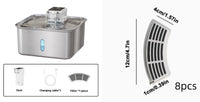 Wireless Cat Water Fountain Stainless Steel Rechargeable