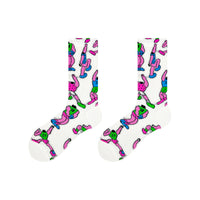 Original Women's Socks Summer Thin Mixed Color Stripe Tube Socks Mesh Cotton Boneless Personality Cartoon Color Socks For Women