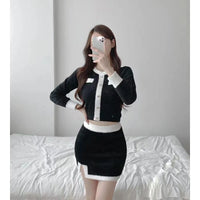 Chanel-style Sweater And Sheath Skirt For Women