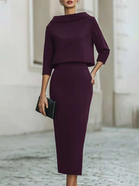Stylish Urban Commuter Two-piece Set Featuring A Bodycon Skirt And Top