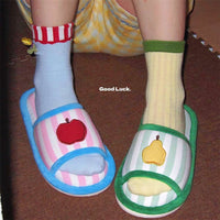 Cute Stylish Sweat-absorbing And Breathable Striped Slippers