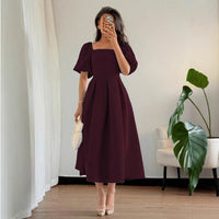 SpringSummer French-style Elegant A-line Maxi Dress