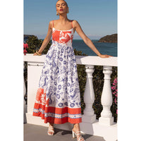 Printed Fashionable Sweet Strap Dress For Women