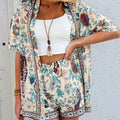 Casual Printed Top And Shorts Two-Piece Set For Women