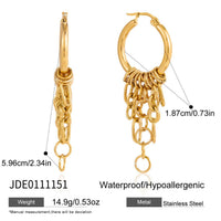 Stainless Steel Chain Tassel Earrings