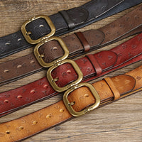 Mens Korean-style Patterned Leather Belt