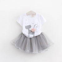 New Girls Clothes Two-piece Dress Solid Color