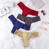 Women's Ice Silk Seamless Low Waist Women's T Pants