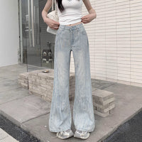 New Loose Slimming Light-colored High Waist Bootcut Jeans For Women