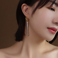Full-cubic-zirconia Titanium Steel Instagram-style 18k Gold Earrings