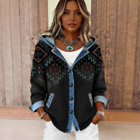 New Womens Trendy Plaid Contrast-color Jacket