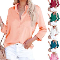 European And American Women's Clothing Spring Long Sleeve V-neck