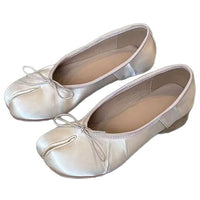 Womens Retro Low-Top Versatile Mid-Heel Shoes