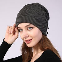 Fleece Knitted Wrap Head Pile Hat Women's Confinement Hat