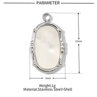 Bohemian Natural Stone Titanium Steel Necklace Pendant Oval Ornament Accessories