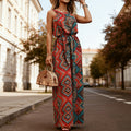Neck-hanging Sleeveless Waist-cinching Figure-flattering Dress For Women