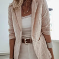 Womens Stylish Casual Solid-color Long-sleeve Jacket